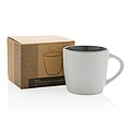 Keramický hrnček o objeme 300 ml so sivým vnútrom, biely