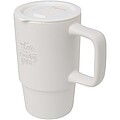Keramický hrnček s plastovým viečkom 450ml, biela
