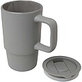Keramický hrnček s plastovým viečkom 450ml, sivá