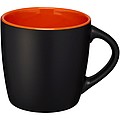 Keramický hrnček s výrazným kontrastom, objem 340 ml, čierna/oranžová