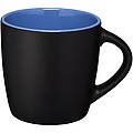 Keramický hrnček s výrazným kontrastom, objem 340 ml, čierna/svetlo kráľovská modrá