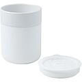 Keramický pohár so silikónovým obalom a plastovým viečkom 330ml, biely