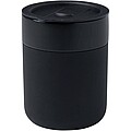 Keramický pohár so silikónovým obalom a plastovým viečkom 330ml, čierny