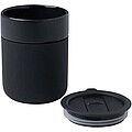 Keramický pohár so silikónovým obalom a plastovým viečkom 330ml, čierny