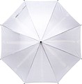 Klasický automatický dáždnik, pr. 104 cm, rovná rukoväť, vyrobené z RPET, biely