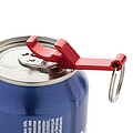 Kľúčenka s otváračom z RCS recyklovaného hliníka, červená