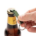 Kľúčenka s otváračom z RCS recyklovaného hliníka, zelená