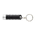 Kľúčenka s USB nabíjateľnou svietidlom Globix z RCS plastu, čierna