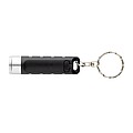 Kľúčenka s USB nabíjateľnou svietidlom Globix z RCS plastu, čierna