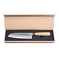 Kuchársky santoku nôž s drevenou rukoväťou