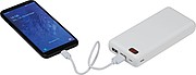 LISATA Hliníková powerbanka s kapacitou 20 000 mAh s digitálnym indikátorom nabíjania, biela