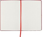 MAKAR Zápisník A5 so záložkou do kartónu a elastickým zapínaním, červená
