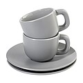 MALBUN Sada šálok na espresso, 85 ml, sivá