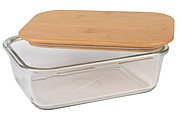 MANA Sklenený lunchbox s bambusovým viečkom, 1060ml