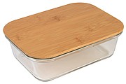 MANA Sklenený lunchbox s bambusovým viečkom, 1060ml
