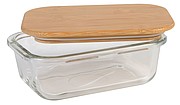 MANA Sklenený lunchbox s bambusovým viečkom, 350ml