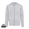 Mikina na zips s kapucňou, recyklovaná bavlna, šedá, 4XL