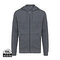 Mikina na zips s kapucňou, recyklovaná bavlna, tmavý antracit, S