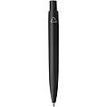 Mini guličkové pero Ramin z recyklovaného plastu (modrá farba), čierna