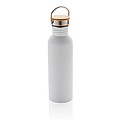 Moderná nerezová fľaša na vodu, objem 700 ml, biela