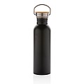 Moderná nerezová fľaša na vodu, objem 700 ml, čierna