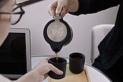 MONEA Keramická čajová sada s matným povrchom, čierna