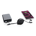 Nabíjací kábel 6 v 1 z RCS recyklovaného plastu a TPE, čierna