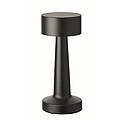 Nabíjateľná kovová stolná lampa, čierna