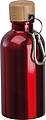 Nerezová fľaša s karabínou 400 ml, červená