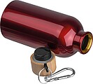 Nerezová fľaša s karabínou 400 ml, červená