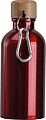 Nerezová fľaša s karabínou 400 ml, červená