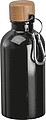 Nerezová fľaša s karabínou 400 ml, čierna