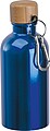 Nerezová fľaša s karabínou 400 ml, modrá