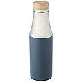 Nerezová termo fľaša, 540 ml, s bambusovým viečkom, strieborno modrá