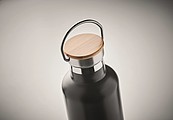 Nerezová termoska, 1l s bambusovým viečkom, čierna