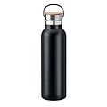 Nerezová termoska, 750ml s bambusovým viečkom, čierna