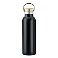Nerezová termoska, 750ml s bambusovým viečkom, čierna