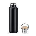 Nerezová termoska, 750ml s bambusovým viečkom, čierna