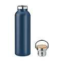 Nerezová termoska, 750ml s bambusovým viečkom, námornícka modrá
