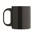 Nerezový hrnček, 300 ml, s čiernym plastovým uchom, čierny