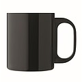 Nerezový hrnček, 300 ml, s čiernym plastovým uchom, čierny