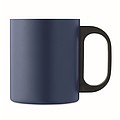 Nerezový hrnček, 300 ml, s čiernym plastovým uchom, tmavomodrý