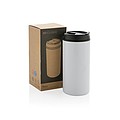 Nerezový hrnček s viečkom, 300 ml, biely