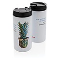 Nerezový hrnček s viečkom, 300 ml, biely