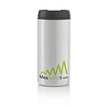Nerezový hrnček s viečkom, 300 ml, biely