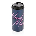 Nerezový hrnček s viečkom, 300 ml, modrý