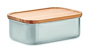 Nerezový lunchbox s bambusovým viečkom a príbormi, 600 ml
