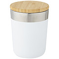 Nerezový termohrnček 300ml s bambusovým viečkom, biely