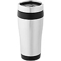 Nerezový termohrnček s plastovým vnútrom, objem 470 ml, strieborná/čierna
