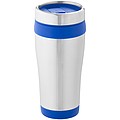 Nerezový termohrnček s plastovým vnútrom, objem 470 ml, strieborná/kráľovská modrá